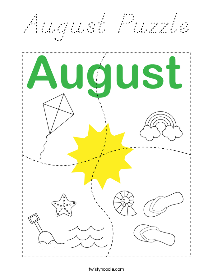 August Puzzle Coloring Page