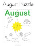 August Puzzle Coloring Page