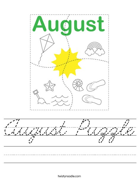 August Puzzle Worksheet