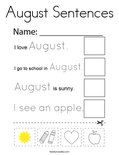 August Sentences Coloring Page