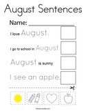 August Sentences Coloring Page