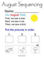 August Sequencing Coloring Page