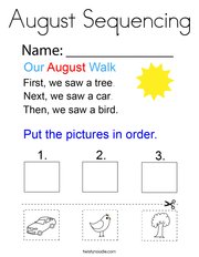 August Sequencing Coloring Page