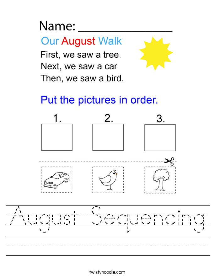 August Sequencing Worksheet