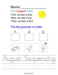 August Sequencing Worksheet