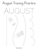 August Tracing Practice Coloring Page