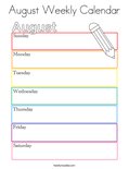 August Weekly Calendar Coloring Page Twisty Noodle August Weekly Calendar Coloring Page Twisty Noodle