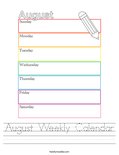 August Weekly Calendar Worksheet