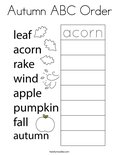 Autumn ABC Order Coloring Page