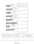Autumn ABC Order Worksheet