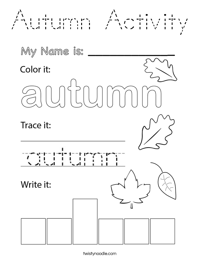 Autumn Activity Coloring Page