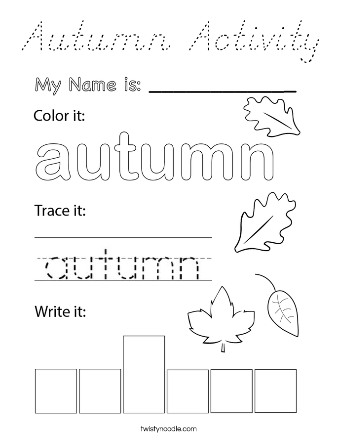 Autumn Activity Coloring Page