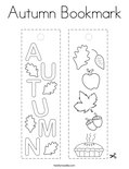 Autumn Bookmark Coloring Page