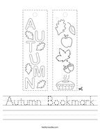 Autumn Bookmark Handwriting Sheet