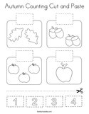 Autumn Counting Cut and Paste Coloring Page