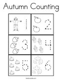 Autumn Counting Coloring Page