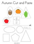 Autumn Cut and Paste Coloring Page