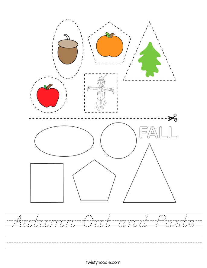 Autumn Cut and Paste Worksheet