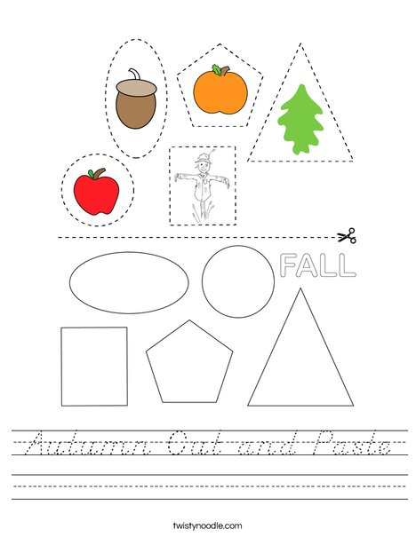 Autumn Cut and Paste Worksheet