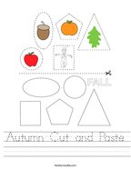 Autumn Cut and Paste Handwriting Sheet