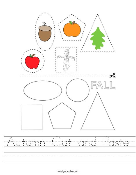 Autumn Cut and Paste Worksheet