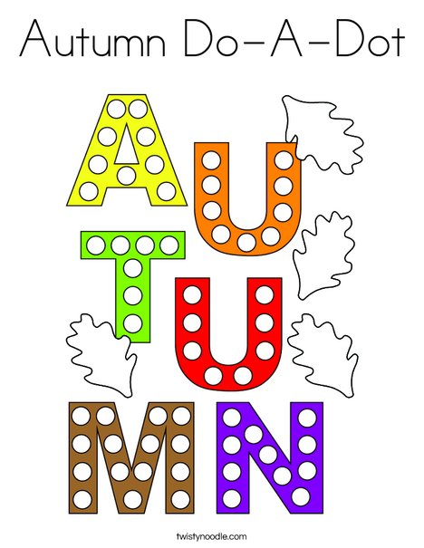 Autumn Do-A-Dot Coloring Page