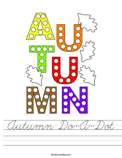 Autumn Do-A-Dot Worksheet