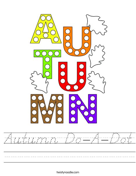 Autumn Do-A-Dot Worksheet