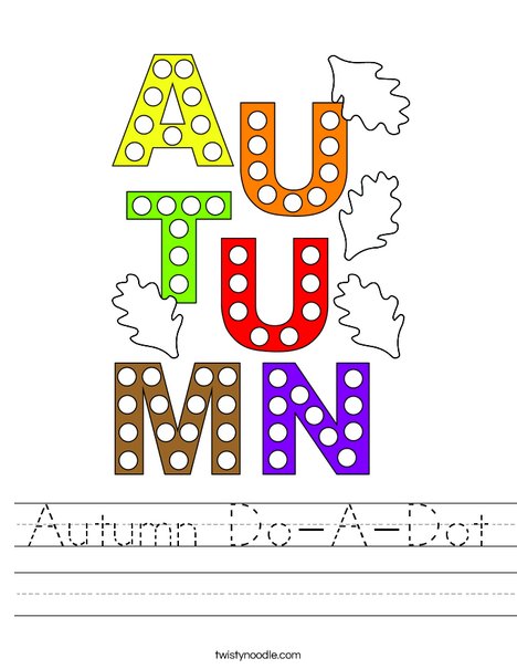 Autumn Do-A-Dot Worksheet