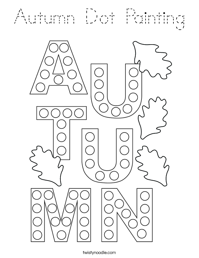 Autumn Dot Painting Coloring Page
