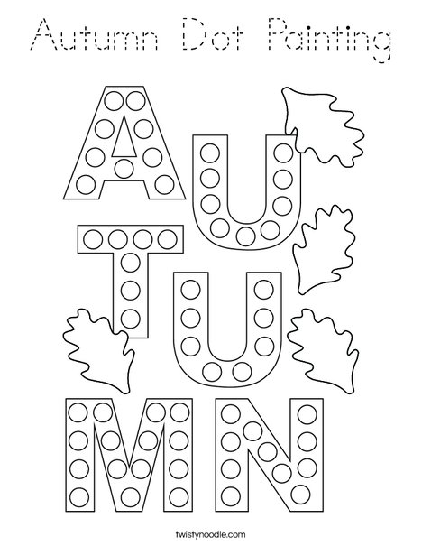 Autumn Dot Painting Coloring Page