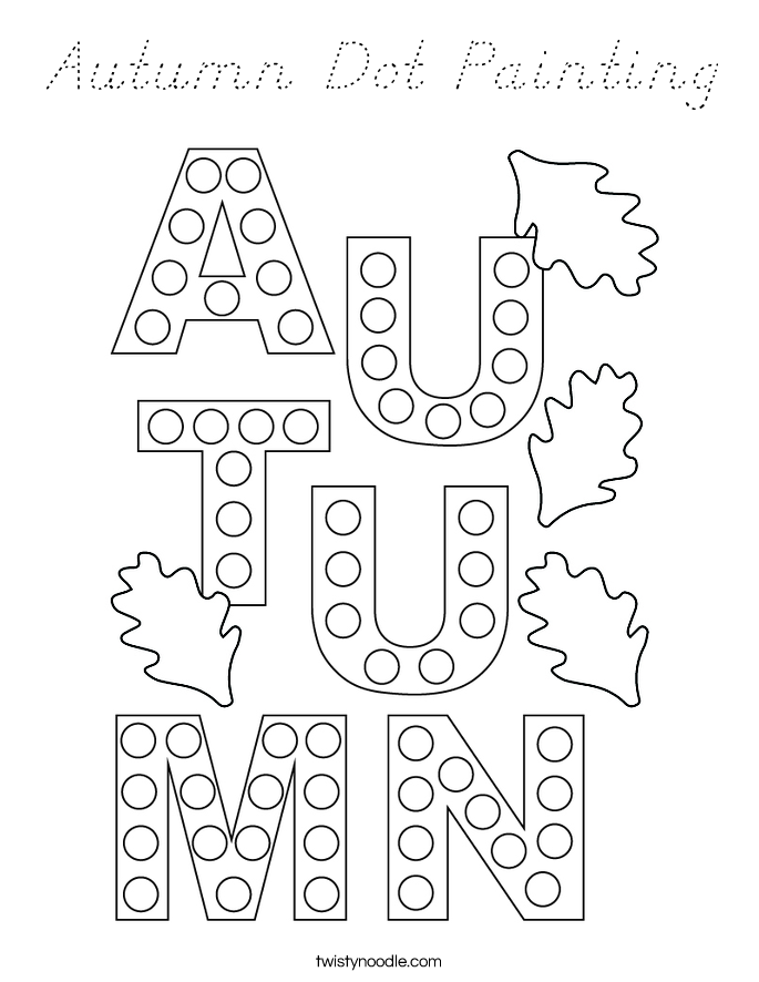 Autumn Dot Painting Coloring Page
