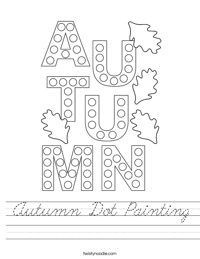 Autumn Dot Painting Worksheet