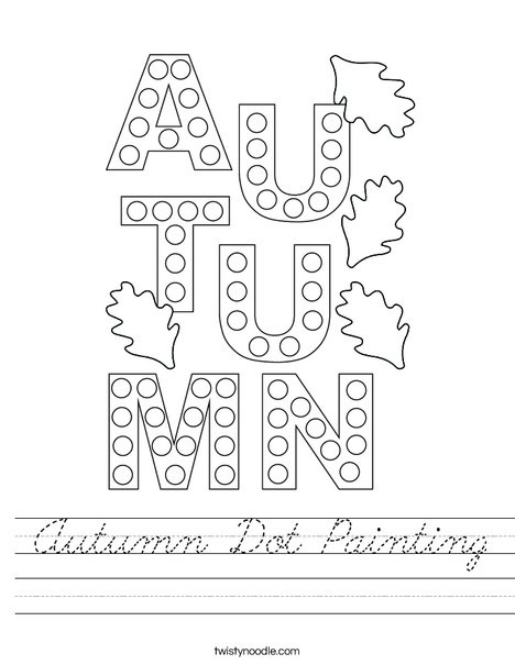 Autumn Dot Painting Worksheet