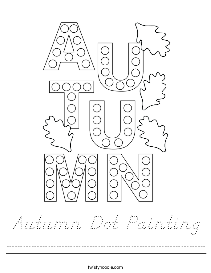 Autumn Dot Painting Worksheet