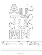 Autumn Dot Painting Handwriting Sheet