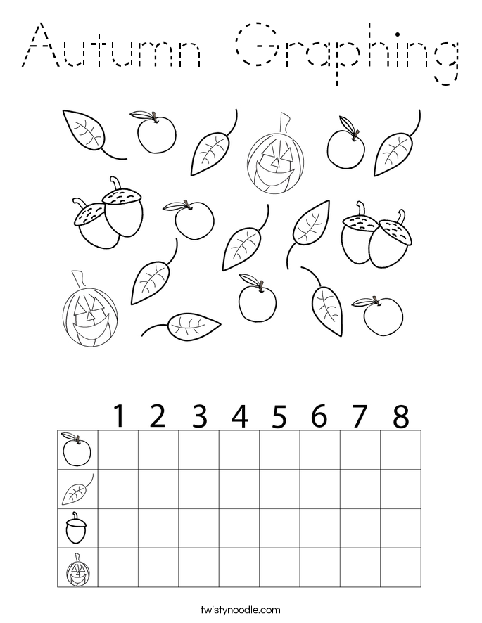 Autumn Graphing Coloring Page