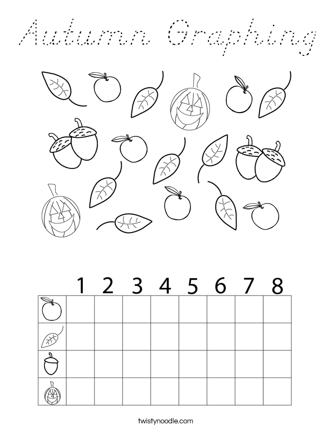 Autumn Graphing Coloring Page