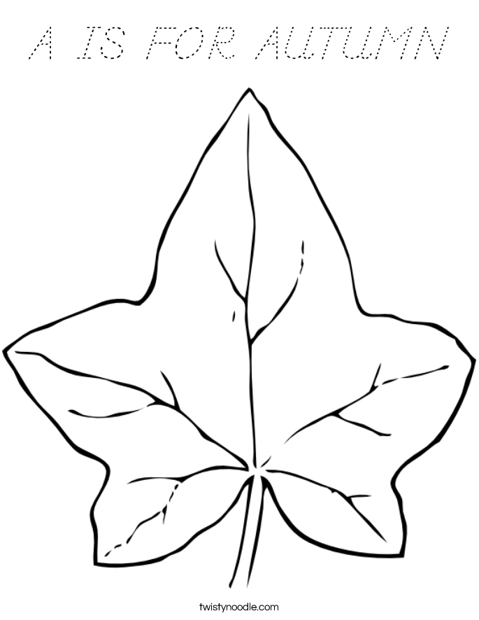 A IS FOR AUTUMN Coloring Page
