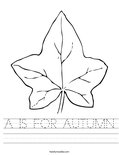 A IS FOR AUTUMN Worksheet