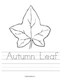  Autumn Leaf Worksheet
