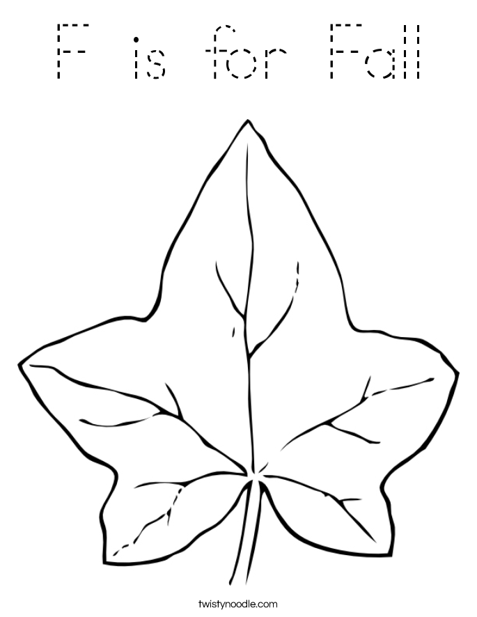 F is for Fall Coloring Page