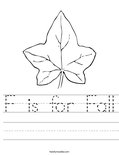 F is for Fall Worksheet