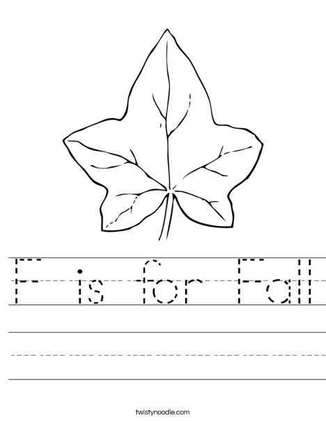 Number Names Worksheets autumn worksheet : F is for Fall Worksheet - Twisty Noodle