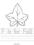 F is for Fall! Worksheet