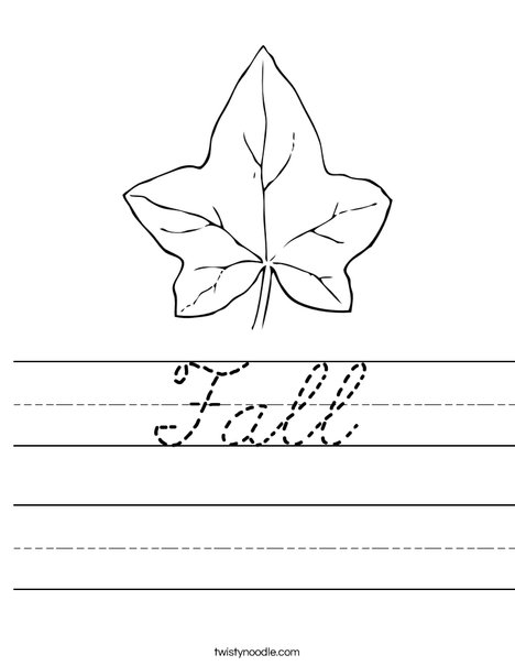 Autumn Leaf Worksheet