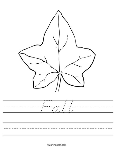 Autumn Leaf Worksheet