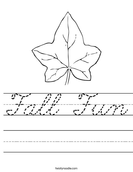 Autumn Leaf Worksheet