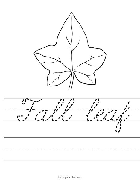 Autumn Leaf Worksheet