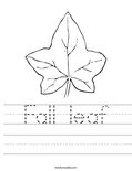 Fall leaf Worksheet